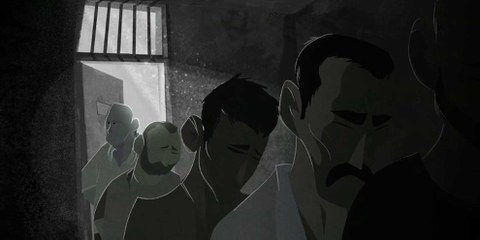 Image tirée du film d'animation sur la prison de Saidnaya: des milliers de prisonnier·ère·s ont été systématiquement torturé·e·s et exécuté·e·s dans de telles prisons en Syrie. © Cesare Davolio/Amnesty International
