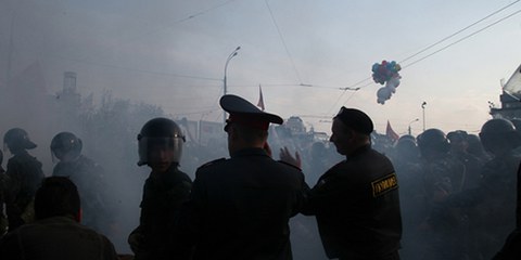 Les manifestations contre le retour de Poutine à la présidence en mai 2012 ont donné lieu à une série de restrictions. © Maria Pleshkova / Demotix 