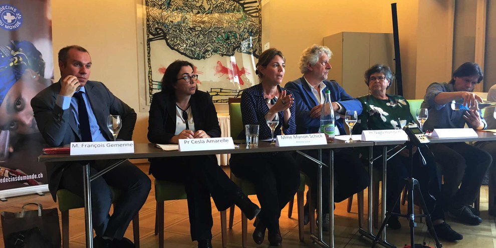 Lors de la conférence de presse de  «l'Appel de Neuchâtel», le 21 juin 2016 à Neuchâtel. © Amnesty International