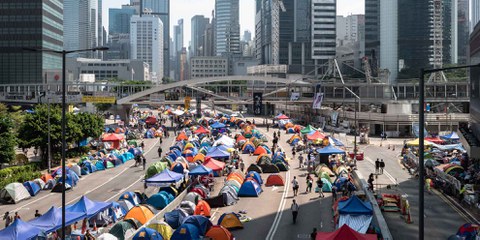 En 2014, le gouvernement de Beijing a réprimé avec la plus grande dureté les mouvements de protestation pacifique des étudiants qui réclamaient, entre autres, plus de démocratie. © Pasu Au Yeung / wikicommons