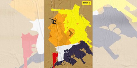 Trump Guns Artwork (image symbolique après l'expiration des droits à l'image originale de l'article) © Amnesty International