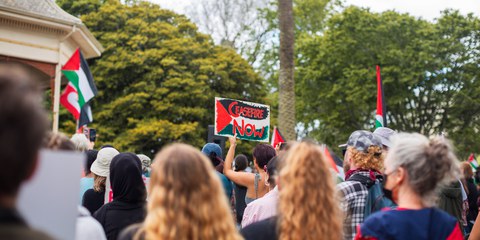 Manifestation pro-palestiniennen à Auckland en novembre 2023 © Hannah Watson-Frank / Amnesty International