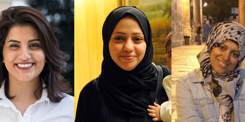 De gauche à droite: Loujain al-Hathloul, Samar Badawi et Nassima al-Sada © Privé
