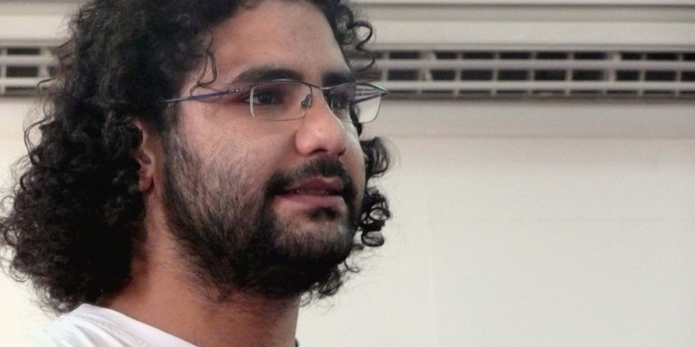 Le blogueur et militant Alaa Abdel Fattah arrêté lors d'une interview. © Alaa Abdel Fattah