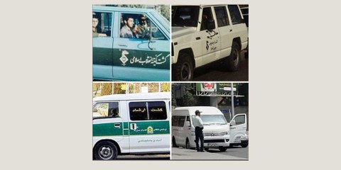 Véhicules de la «police des mœurs» © Amnesty International