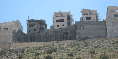 Construction dans les territoires occupés palestiniens. © AI