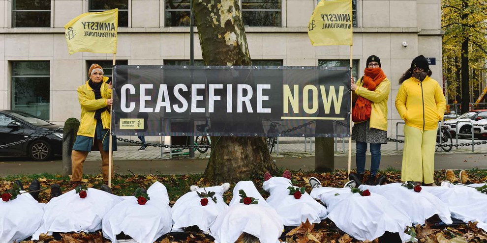 Image symbolique sur le thème du cessez-le-feu pour Israël/Gaza (après l'expiration des droits d'image pour la photo originale) © Amnesty International