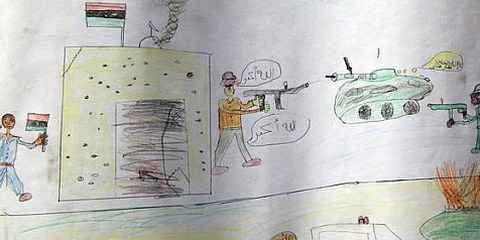 Dessin d'un enfant de Misratah. © UNHCR / H. Caux 