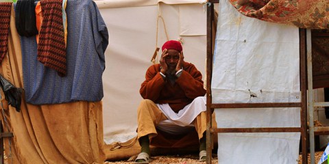 La population de la ville de Tawargha vit toujours dans des camps disséminés dans le pays, comme ici à Benghazi. © REUTERS/Esam Al-Fetori