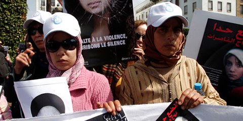 Manifestation contre le suicide d'Amina al-Filali, Rabat, mars 2012 © REUTERS/Youssef Boudlal 