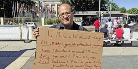 Le 24 juin 2015, Ali Lmrabet a entamé une grève de la faim à Genève. | © Droits réservés