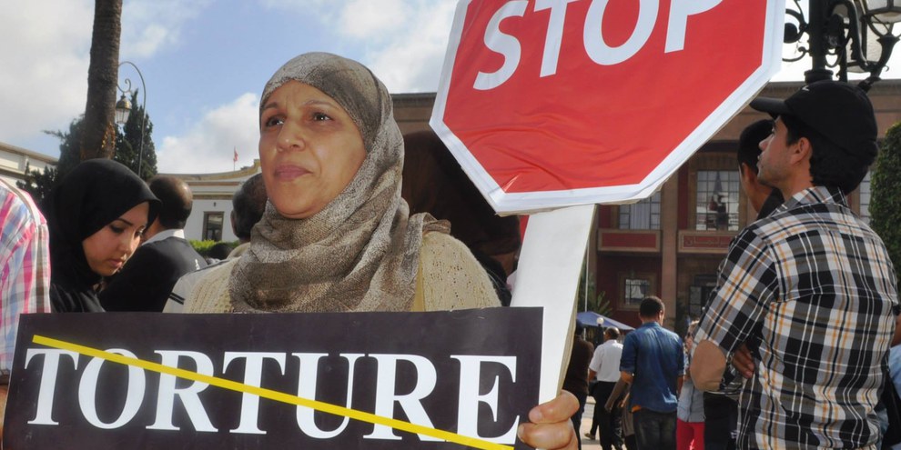 Action contre la torture organisée par AI Maroc, avril 2015 © AI 