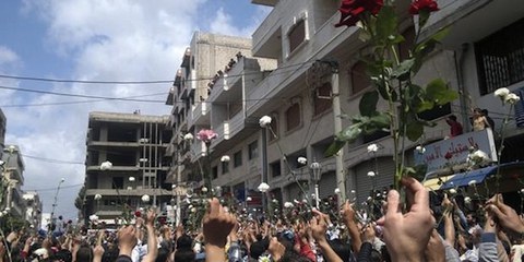 La région de Daraya a été le siège de nombreuses manifestations durant toute une année de révolte. © Third Party
