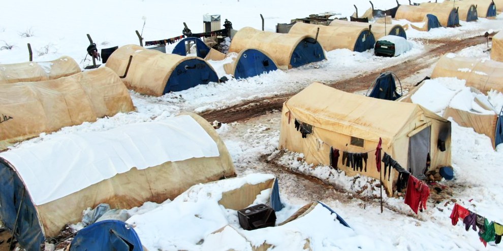 Il n'existe aucun moyen efficace de lutter contre les températures extrêmes, comme ici dans un camp à Idlib, au nord-ouest de la Syrie © Ali Haj Suleiman