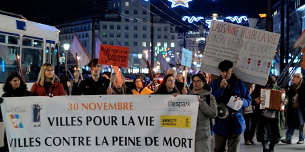 Lausanne, Villes pour la vie, villes contre la peine de mort en 2016.  © santegidio.ch