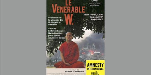 Projection du film «Le Vénérable W.» à Géopolis