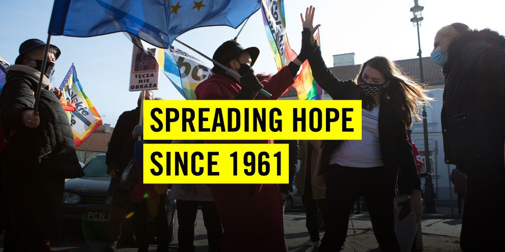 Depuis sa création en 1961, Amnesty s'engage en faveur de celles et ceux qui défendent les droits humains.
