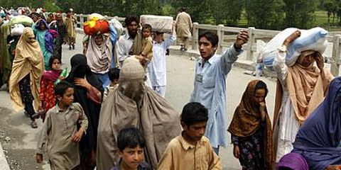 Dans les provinces du Nord et du Nord-Ouest, l'eau a reflué, mais en aval, les habitant•e•s des privnces du Sindh et du Balouchistan ont toujours besoin de secours. © AI
