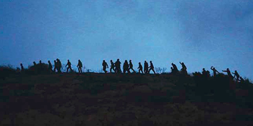 Les gardes marocains ont pour mission d’arrêter les personnes qui tentent de franchir la frontière avant qu’elles ne parviennent sur le territoire de l’Union européenne. © Giorgos Moutafis