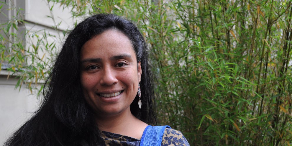 Karmen Ramírez Boscán dénonce la mainmise des multinationales sur les terres wayúu au nord de la Colombie © Candice Georges