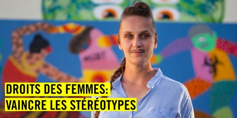 Kashink est une artiste engagée du mouvement street art et graffiti. Elle a notamment collaboré à la campagne d'Amnesty International «Mon corps mes droits». © Charles Devoyer