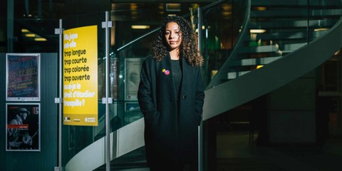 Zineb est très investie dans le groupe Amnesty Youth de l’Université de Genève, où elle se bat notamment pour le droit des femmes. ©Nicolas Schopfer