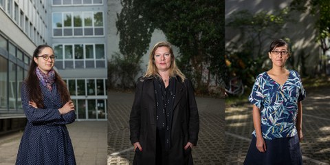 Elles apportent de nouvelles perspectives aux médias : Alina Ryazanova, Konstantina Vassiliou-Enz et Rebecca Roth (de gauche à droite). ©Michael Danner