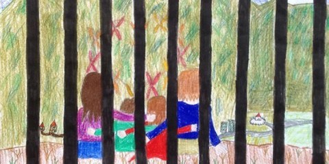 Le concours de dessin organisé par « Relais enfants parents romands » (REPR) témoigne de l’éloignement ressenti par les enfants de personnes détenues. ©DR