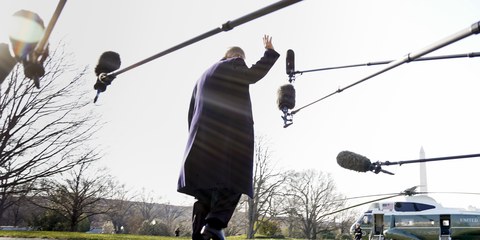 e second mandat de Donald Trump est marqué par la virulence avec laquelle il s’en prend aux médias. © Andrew Harnik/AP Photo