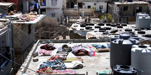 Le camp de refugiés palestiniens de Shatila, à Beyrouth, où bon nombre de refugiés syriens ont trouvé refuge depuis leur fuite. © Amnesty International
