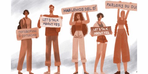 Ce nouvel outil éducatif en ligne a pour dessein d'approfondir les connaissances au sujet des violences sexuelles et du viol en tant que grave violation des droits humains. ©AI