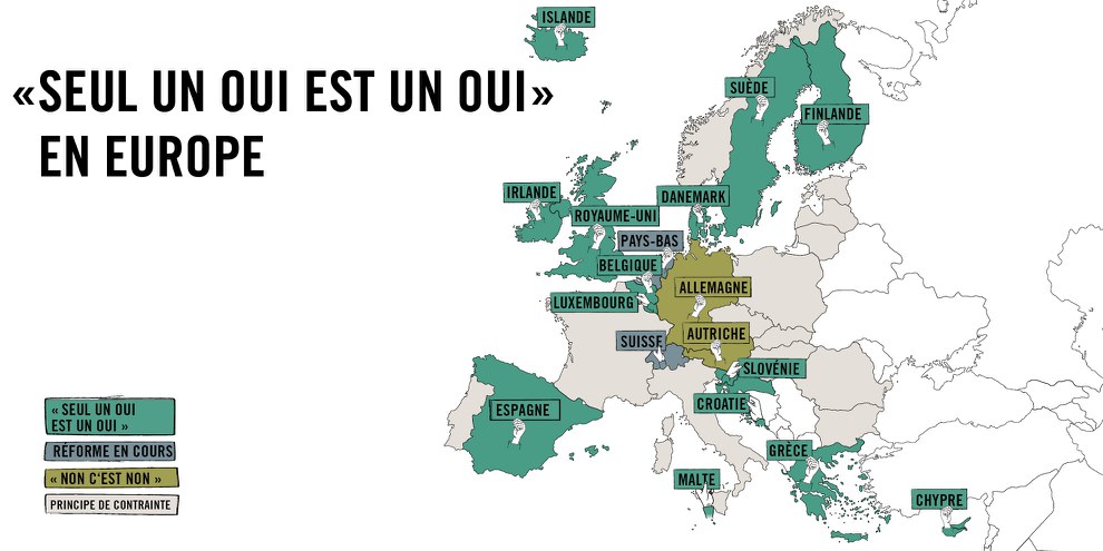 © Mira Meier - Cette carte est basée sur un examen de la législation de 31 pays européens par Amnesty International.