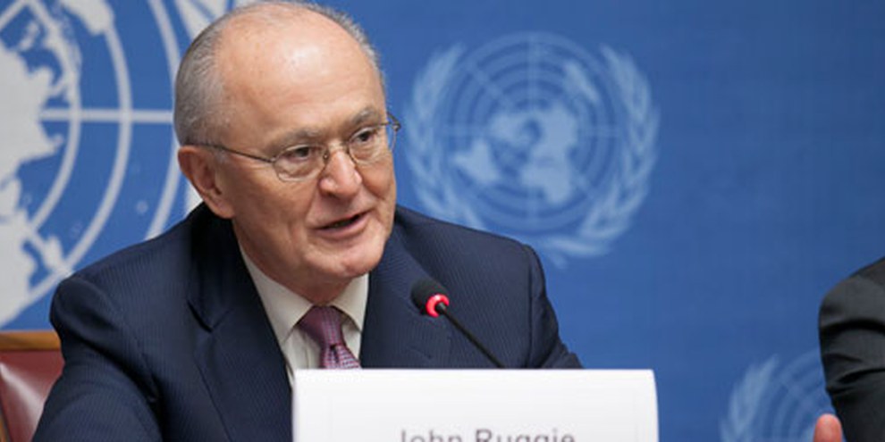 Prof. J. Ruggie, Représentant spécial de l’ONU sur les entreprises et droits humains.