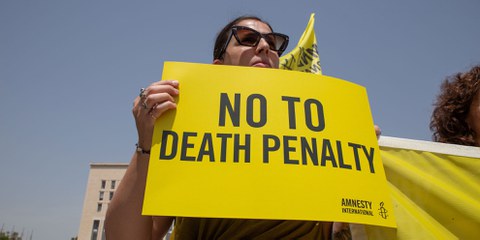 Amnesty International milite depuis toujours pour l'abolition de la peine de mort dans le monde. © Matteo Nardone/Pacific Press/LightRocket via Getty Images