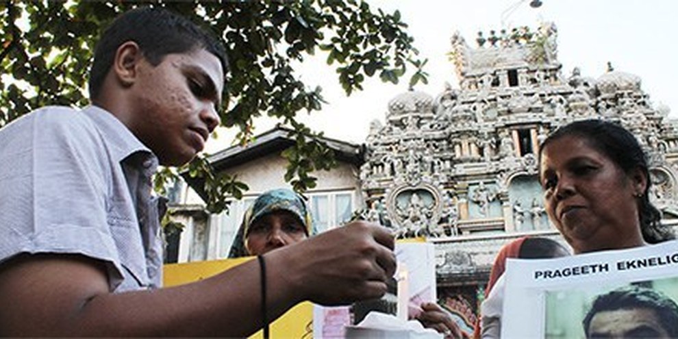 Colombo, gennaio 2012: manifestazione contro le sparizioni forzate © Vikalpasl