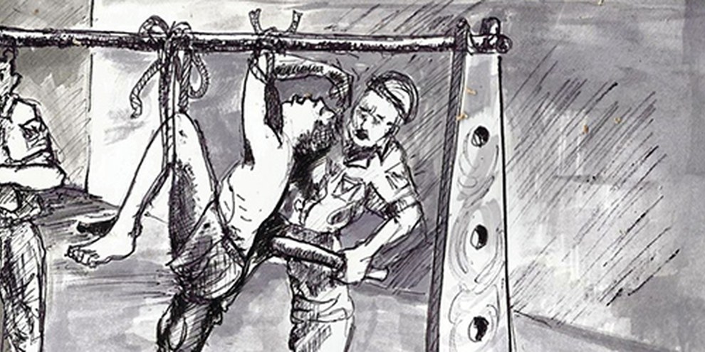 Disegno di Chjioke Ugw Clement di una scena di tortura | © Chijioke Ugwu Clement