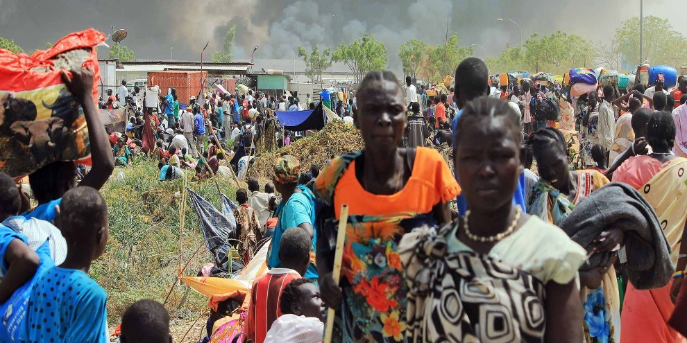 Popolazione civile in fuga vicino a Malakal, febbraio 2016 © Justin Lynch/AFP/Getty Images