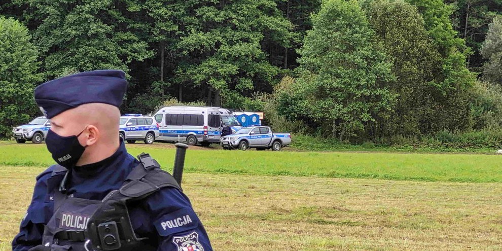 Confine polacco-bielorusso vicino a Usnarz Górny in Polonia, dove un gruppo di rifugiati è stato respinto dalle guardie di frontiera polacche © Piotr Rojewski