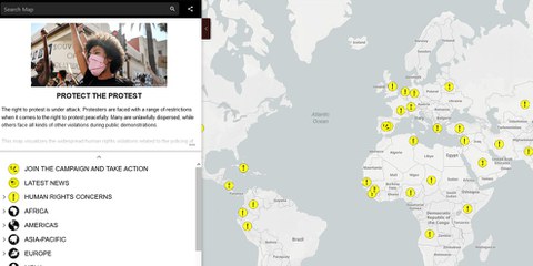 Una mappa interattiva rivela la diffusione della violenza contro i manifestanti sostenuta dallo Stato